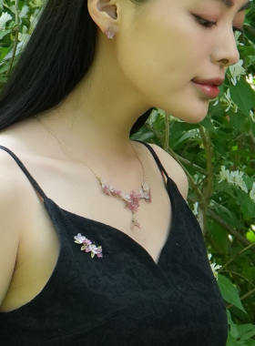 Michaelmicha设计感绣球花项链