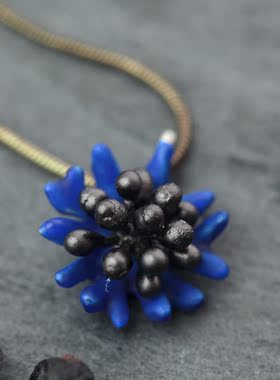 Michael Michaud矢车菊锁骨项链复古冷淡风轻奢2026女生日礼物