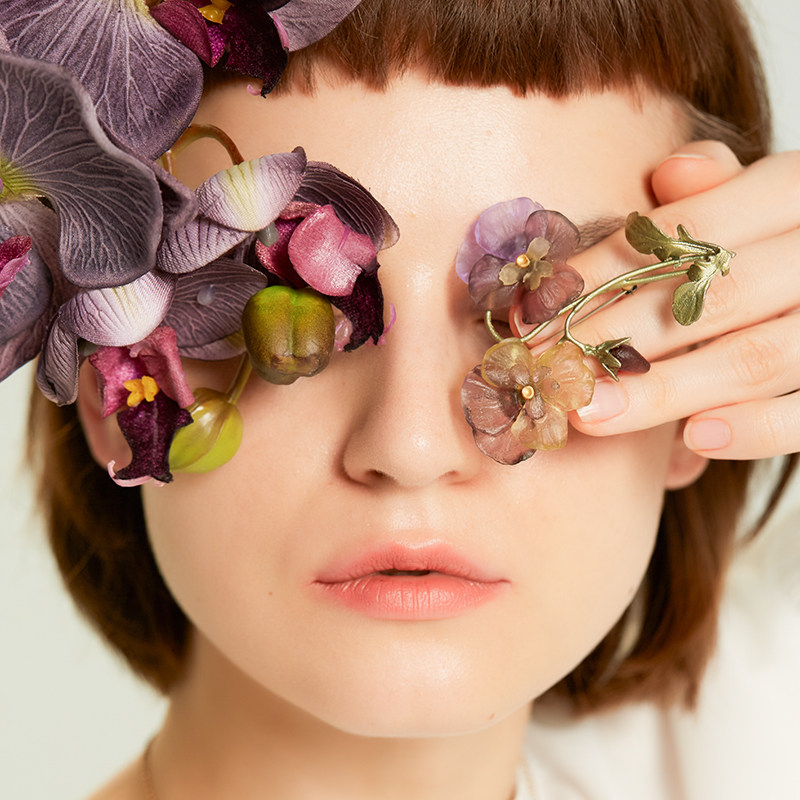 Michael Michaud三色堇双花胸针胸花小众设计送老师实用礼物,淘宝优惠券,粉丝福利购,淘宝优惠卷