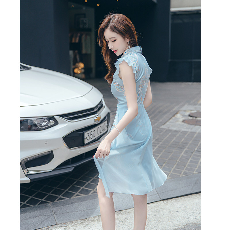 夏装2022年新款女轻奢有气质连衣裙 栀瑜连衣裙