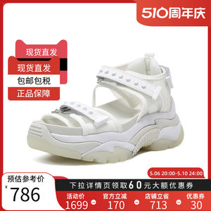 ASH艾熙女凉鞋夏季新款ACE透气休闲魔术贴厚底增高时尚海外现货