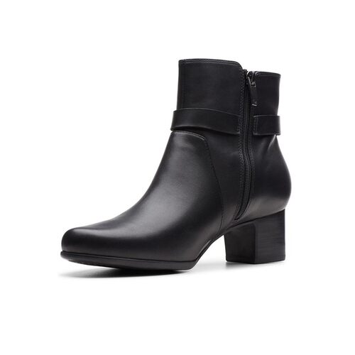 clarks其乐女鞋春季百搭坡跟时尚舒适短筒皮靴Un Damson Mid - 图0