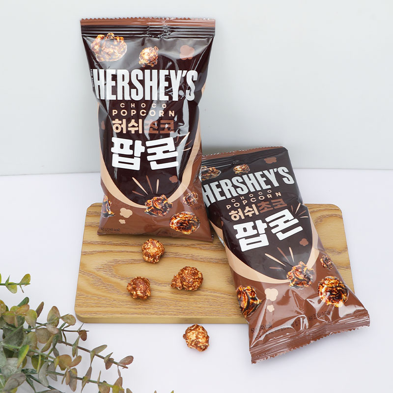 好时HERSHEY`S巧克力味爆米花韩国进口玉米膨化松脆零食便携电影-图0