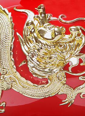 厦门摆件中国红花瓶手工艺品