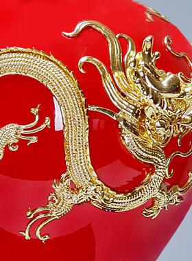 送礼佳品实用商务红色花瓶摆件