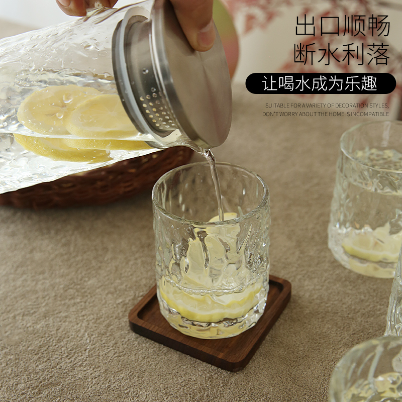 日式树纹冷水壶玻璃家用耐高温冷泡凉水壶果汁高颜值水壶水杯套装 - 图2
