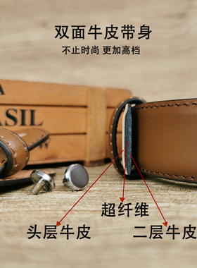 伊奈图女简约真皮不锈钢百搭皮带