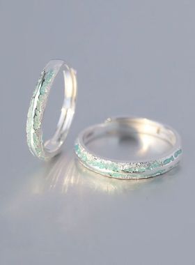 一对情侣款山川河流高级感戒指