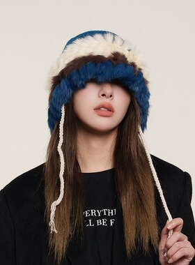 CoorKeva兔毛针织帽秋冬保暖女