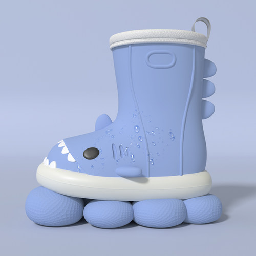 鲨鱼儿童雨鞋女夏宝宝水鞋套鞋防滑软底男童女童幼儿可爱防水胶鞋 - 图2