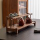 Black walnut solid wood teacup holder purple sand teapot storage rack