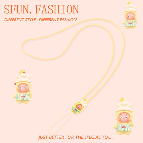 星星人手机挂脖硅胶长挂绳耳机挂件钥匙u盘ccd相机链饰可爱工牌带 - 图2