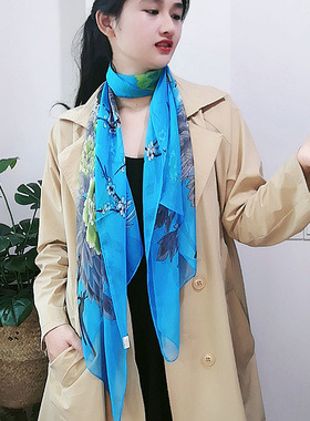 春夏秋冬长丝巾女雪纺丝巾