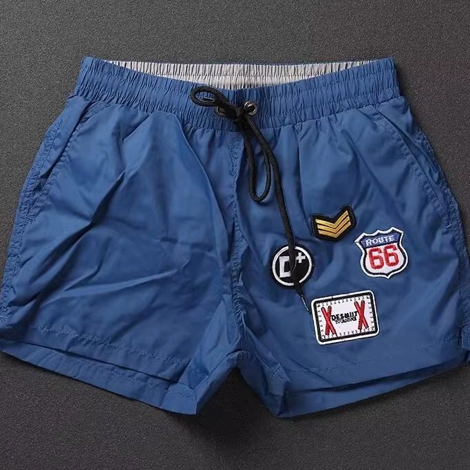 夏季薄款跑步健身运动短裤男士速干沙滩裤潮流休闲刺绣三分短裤潮,淘宝优惠券,粉丝福利购,淘宝优惠卷