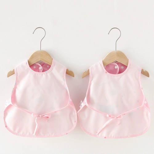 Детский водонепроницаемый летний нагрудник без рукавов, комплект для еды, с карманом, анти-грязь, сзади на завязках