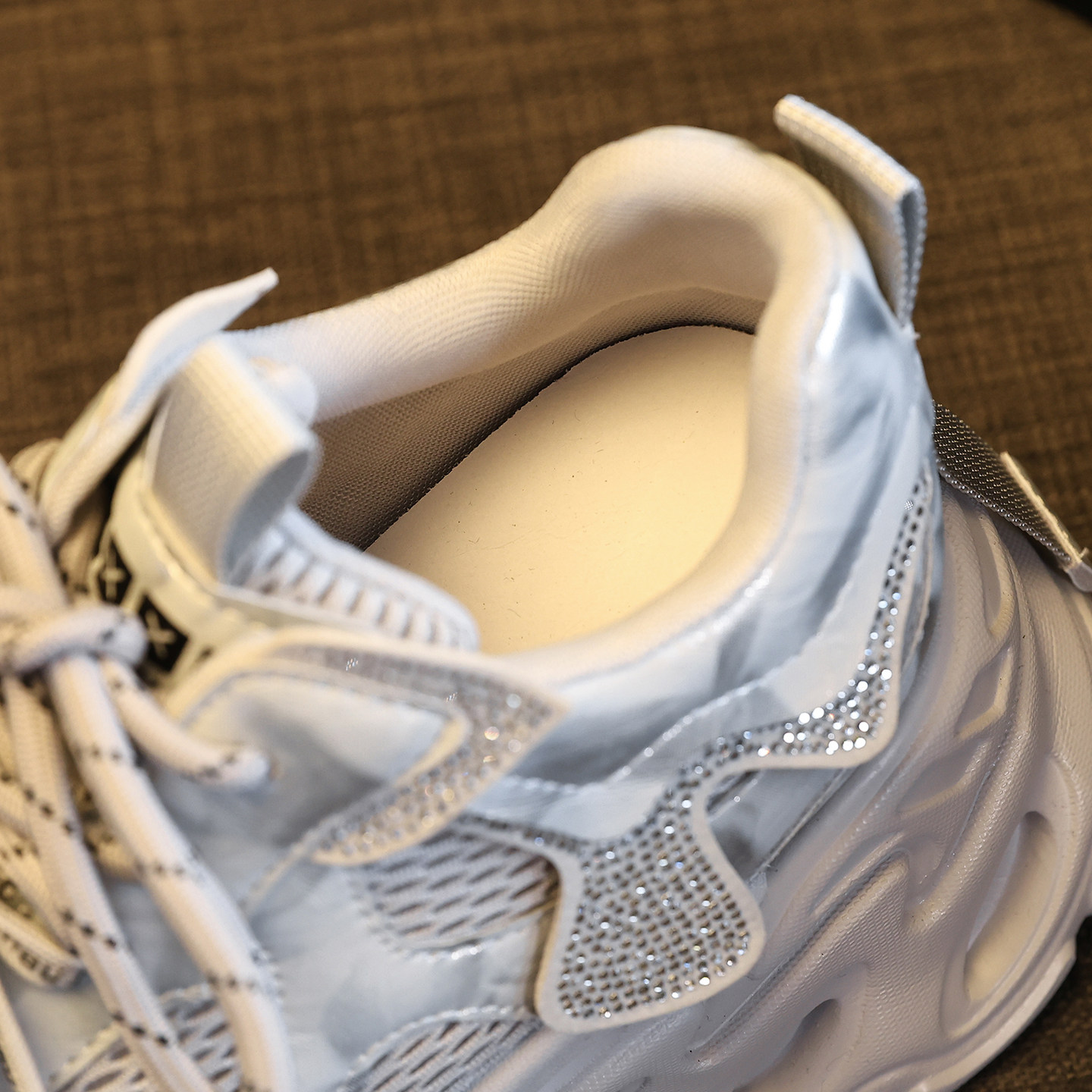 外贸新款超火爆款高跟水钻老爹鞋女款小个子2026春女士松糕鞋软底,淘宝优惠券,粉丝福利购,淘宝优惠卷