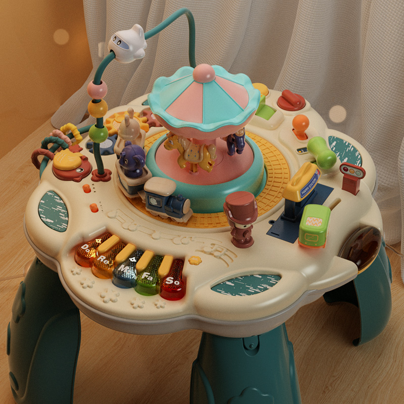 儿童游戏桌一岁宝宝玩具益智婴儿积木桌0男童1男孩生日礼物3周岁2 - 图1