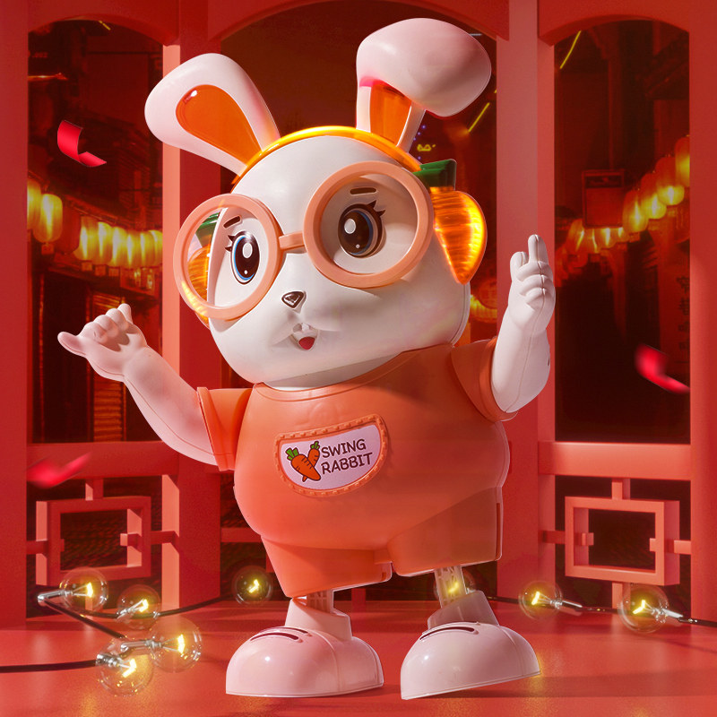 宝宝抬头练习玩具训练0一3小兔子 聚乐宝贝电动/遥控动物/人物