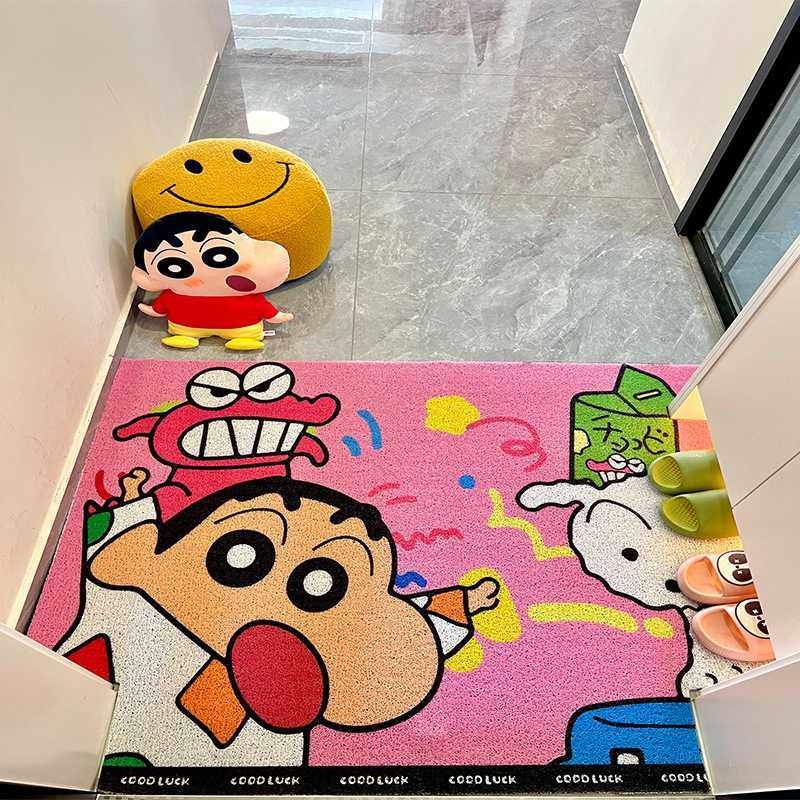 卡通蜡笔小新入户门地垫进门丝圈脚垫玄关门口耐脏可裁剪PVC门垫,淘宝优惠券,粉丝福利购,淘宝优惠卷