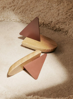 丹麦Ferm Living Opty装饰船创意原木风精美家居摆件乔迁送礼物