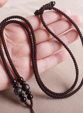 玛瑙珠项链绳吊坠挂件绳子可调节