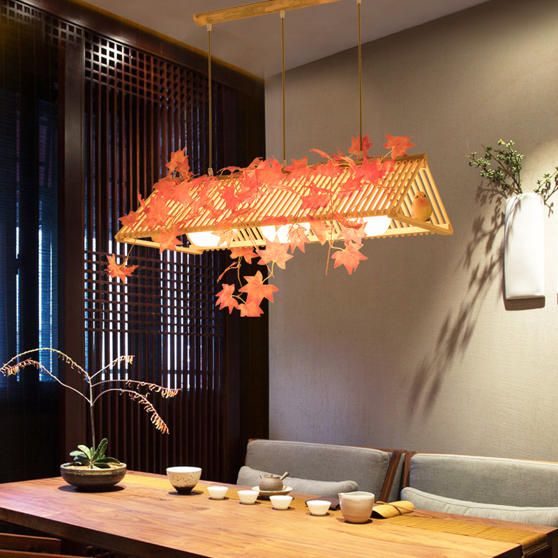 灯具中式复古个性创意东南亚日式榻榻米特色餐厅吧台田园简约吊灯 - 图0
