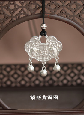 荷花刺绣项链长款毛衣链