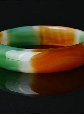 巴西红绿花色七彩包邮玉手镯