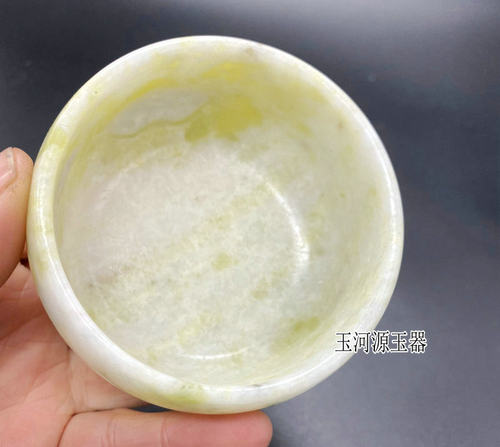 天然蓝田玉茶杯个人杯主人杯玉石茶杯家用玉杯子茶碗品茗杯古风杯 - 图0