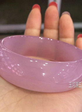 玛瑙粉色加宽加厚饰品玉石手镯