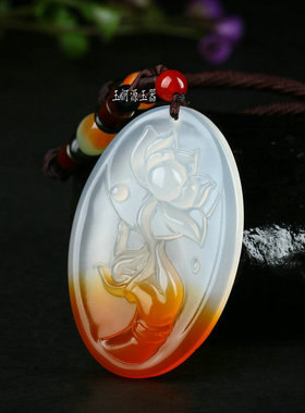 正品佛手荷花毛衣链圆牌子吊坠