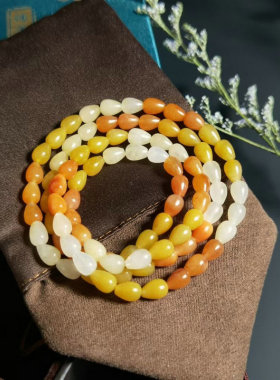 现货金丝玉水滴地表料手链项链