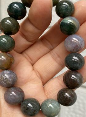 天然圆珠手串特价女款单圈七彩石