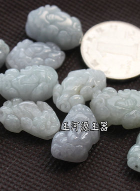 diy翡翠项链挂件玉珠子a货小吊坠