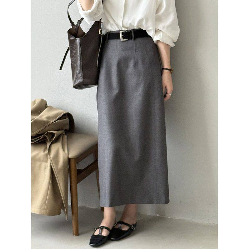 韩系加厚半身裙女秋季气质高腰修身直筒裙A字裙长裙82589强明女装,淘宝优惠券,粉丝福利购,淘宝优惠卷