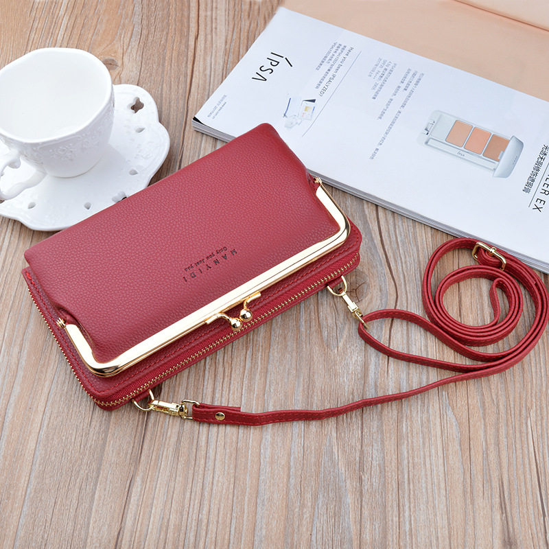 新款手机一体多功能女士气质零钱包 金旋律手机包