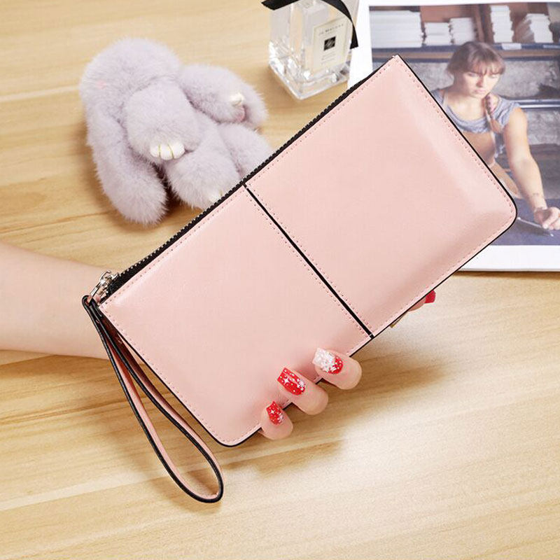 女士中长款2019新款潮拉链手机包 金旋律钱包