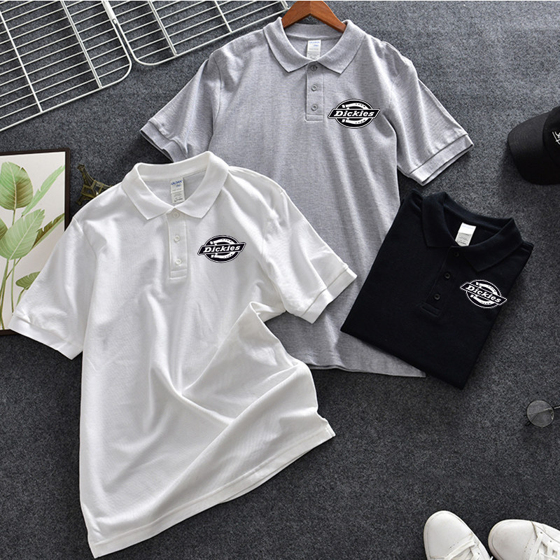 迪克斯短袖男潮牌翻领纯棉polo衫 boldleeT恤