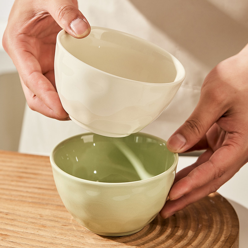 奶油风陶瓷饭碗2025新款高颜值小碗个人专用特别好看的米饭碗餐具