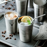 Бокал из нержавеющей стали для домашнего использования со стаканом, чай с молоком, свежий стакан, защита при падении, простой и элегантный дизайн