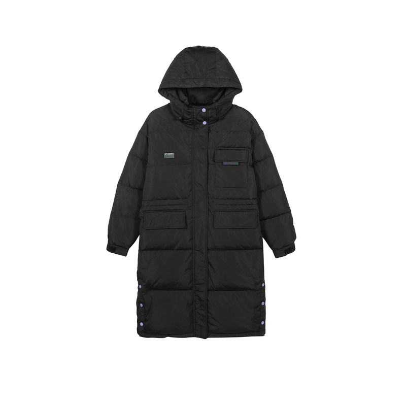 森马长款黑色厚派克服2021羽绒服 森马outlets店羽绒服