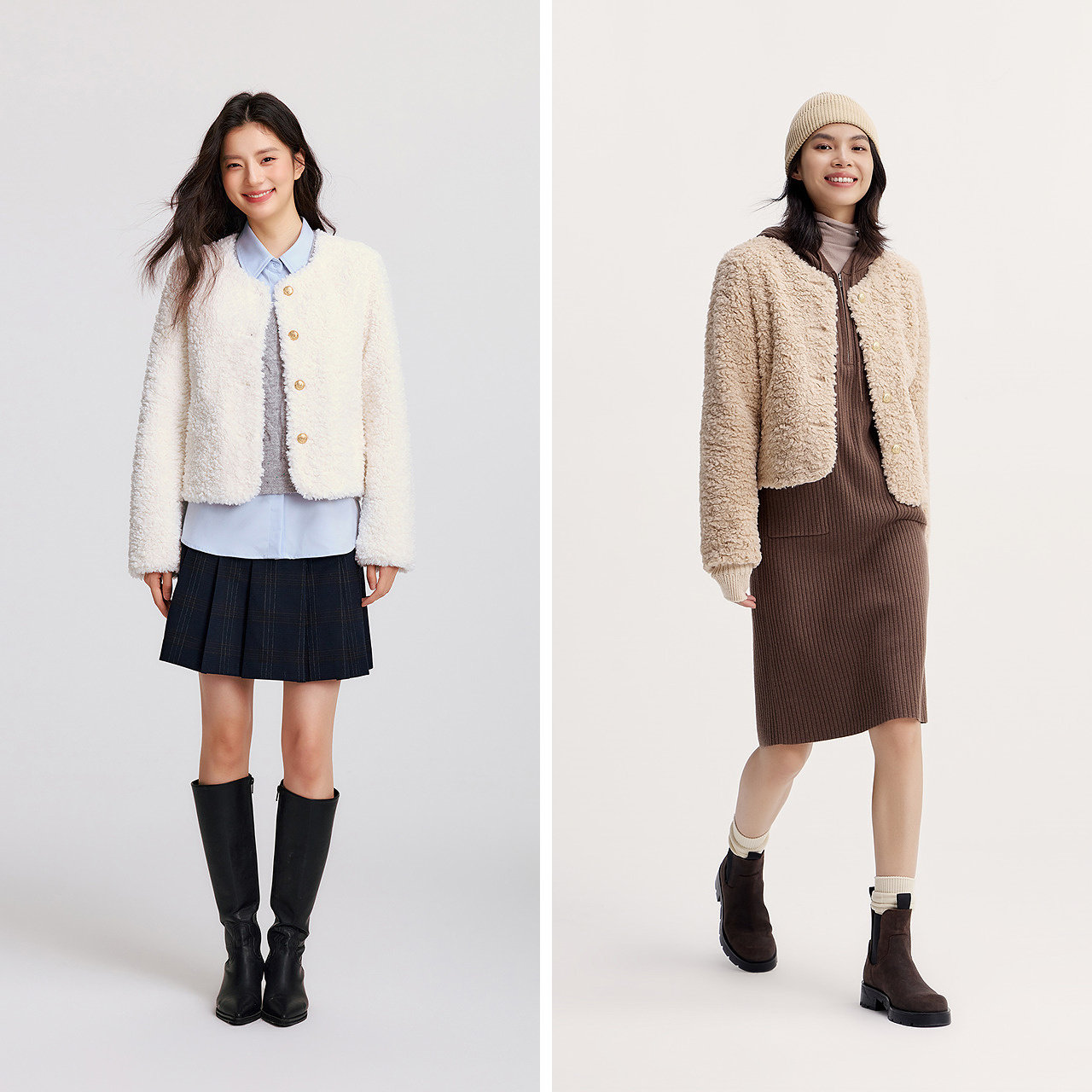 森马外套女冬季短款圆领修身仿羊羔毛仿麂皮夹克小个子小香风上衣,淘宝优惠券,粉丝福利购,淘宝优惠卷