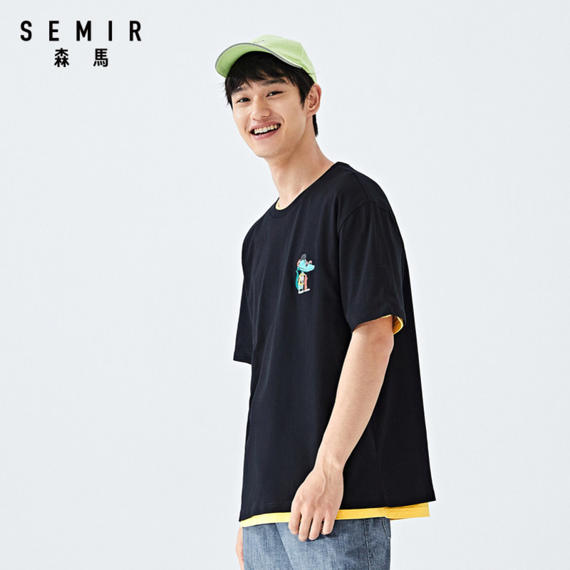 森马宽松短袖t恤男2020新款打底衫 森马outlets店T恤