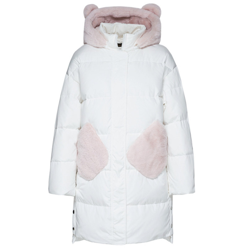 清仓森马年轻冬季拼接毛领羽绒服 森马outlets店羽绒服