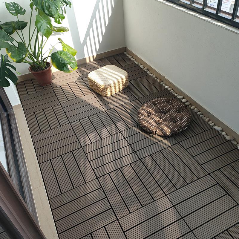 户外塑木木塑地板 阳台浴室庭院DIY花园露台 室外防腐生态木地砖 - 图1