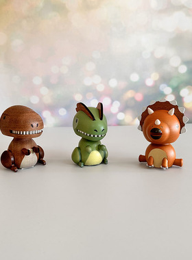 恐龙摆件车载摇头jeancard木质