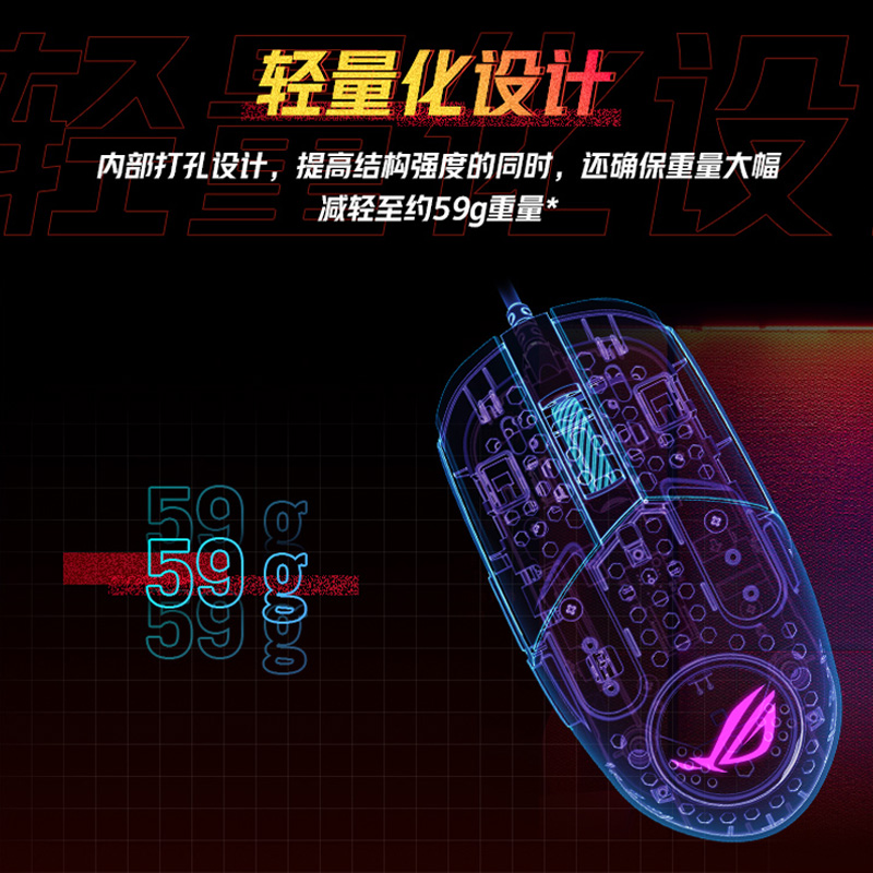 ROG影刃3无线36K轻量化有线电竞游戏鼠标RGB灯效笔记本对称手型 - 图0