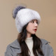 Mink fur hat women winter fox fur ball fur hat