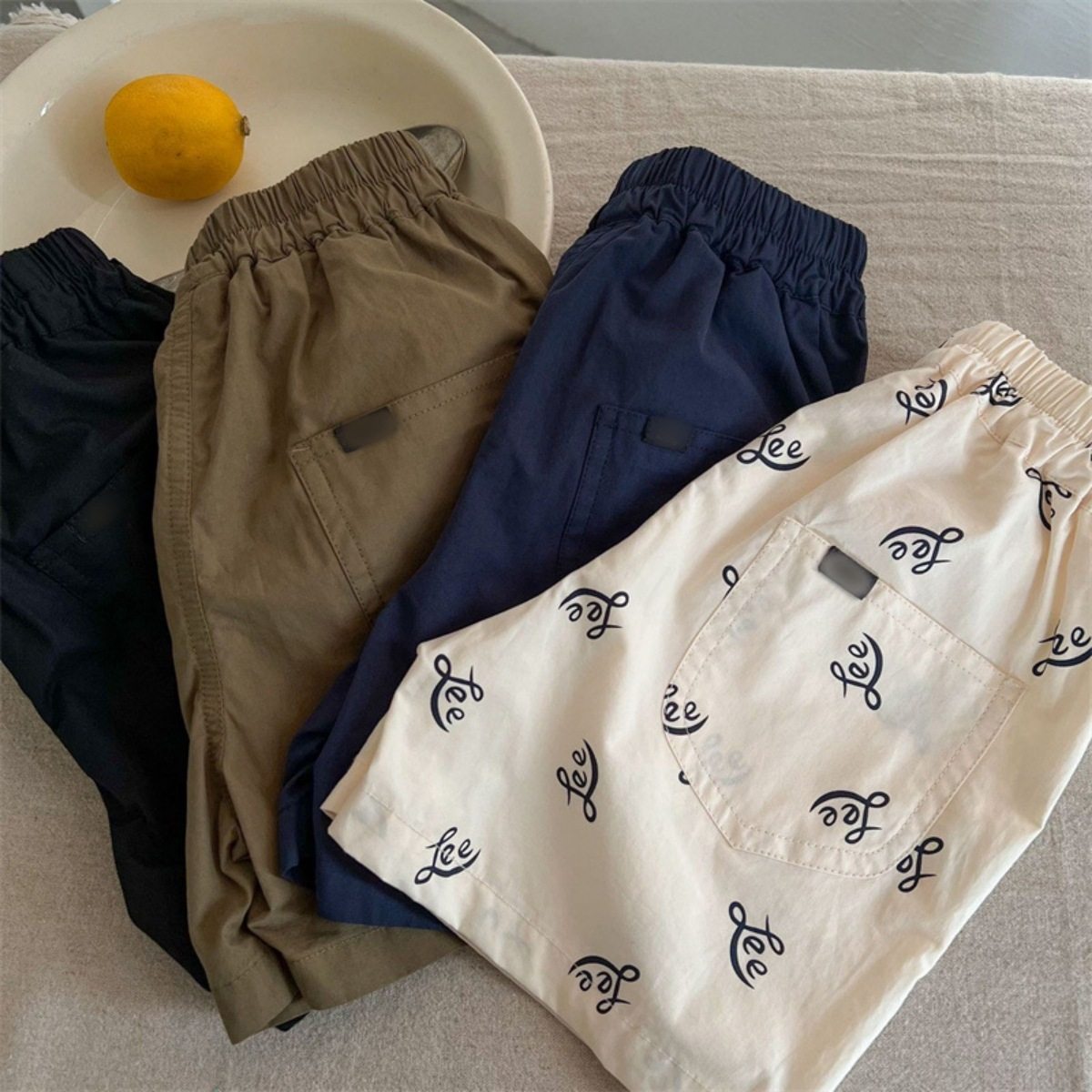 薄款儿童短裤2025夏新款男女童刺绣字母棉布裤宝宝日系潮牌五分裤,淘宝优惠券,粉丝福利购,淘宝优惠卷