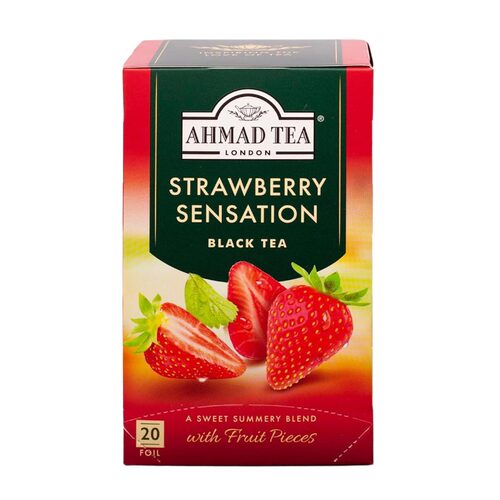 AHMAD TEA亚曼草莓味红茶20个独立包装进口袋泡茶包 - 图3